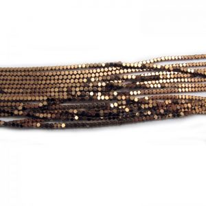 2mm coated hematite faceted nuggets - light bronze