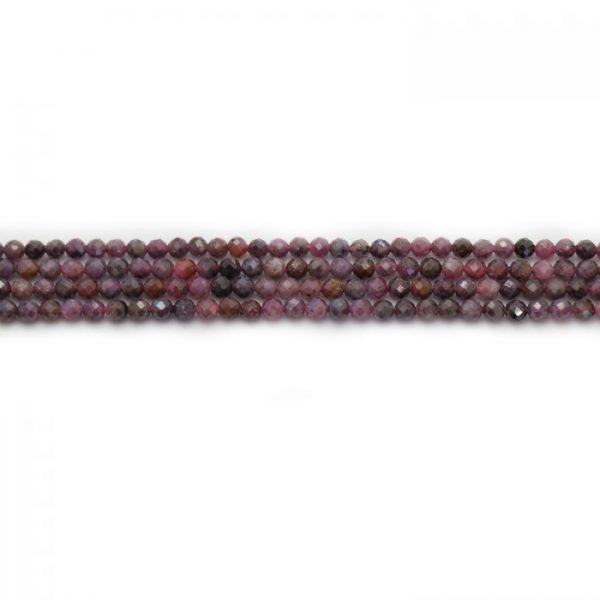 African Ruby 3mm faceted strand