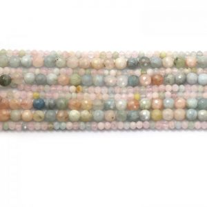 Morganite strand faceted round stones group image