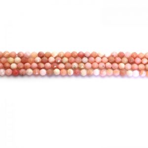 Pink puruvian opal 6mm strand faceded round stones