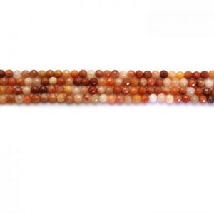 Red jade strand 6mm faceded stones