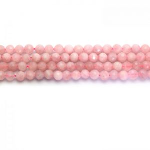 Rose quartz strand 8mm faceded round stones