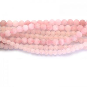 Rose quartz strand matte round stones group image