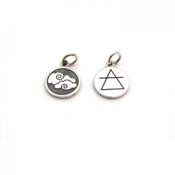 air element tag front and back charms sterling silver