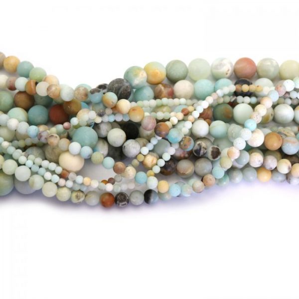 amazonite multi strand matte round stones group image