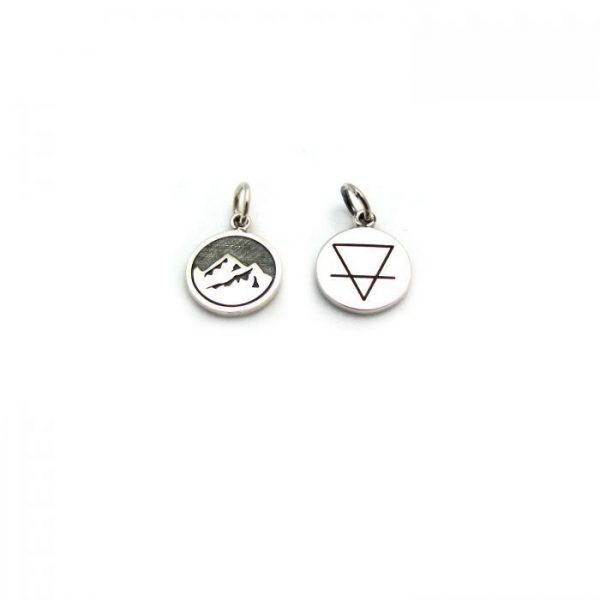 earth element tag front and back charms sterling silver