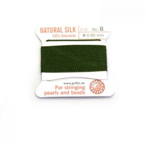 olive green silk cord with needle