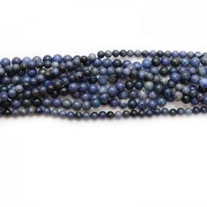 Dumortierite smooth round strands group photo