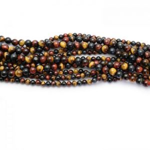 Multi Color tiger eye smooth round strands group photo