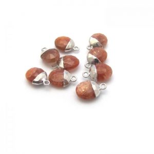 sunstone sweet pea stone charm sterling silver