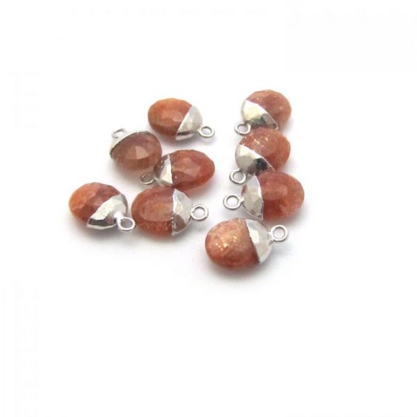 sunstone sweet pea stone charm sterling silver
