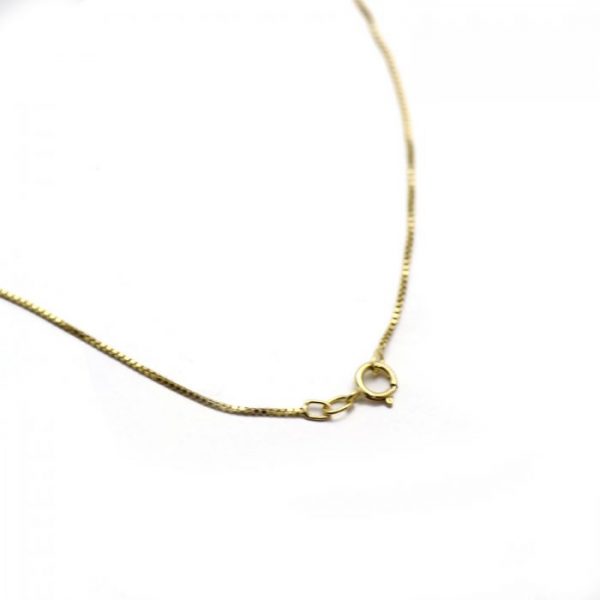 #16 Box chain 14k gold clasp view