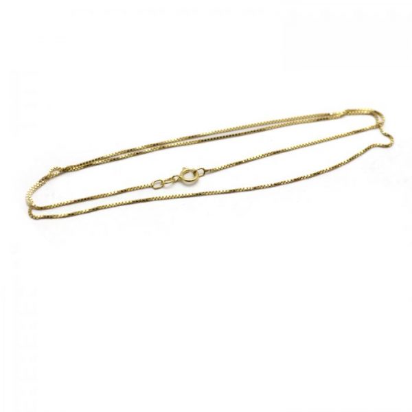 #16 Box chain 14k gold front view