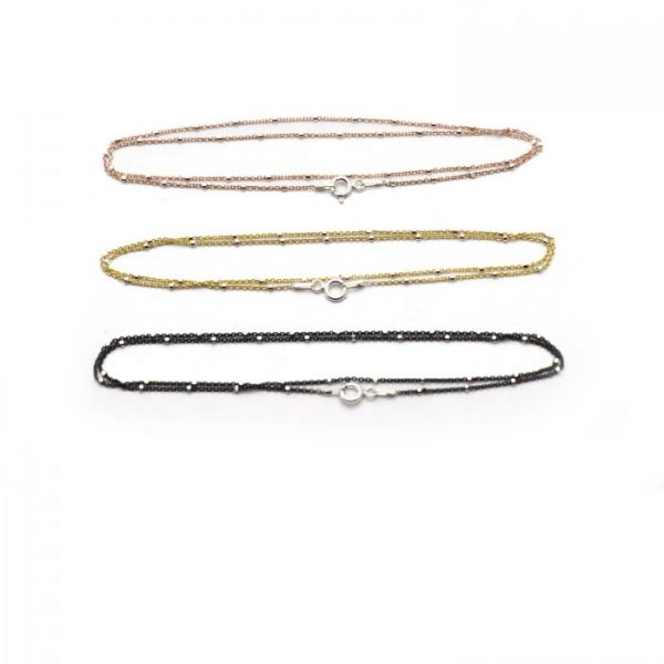 #17 Satellite oval chain 3 colors front view