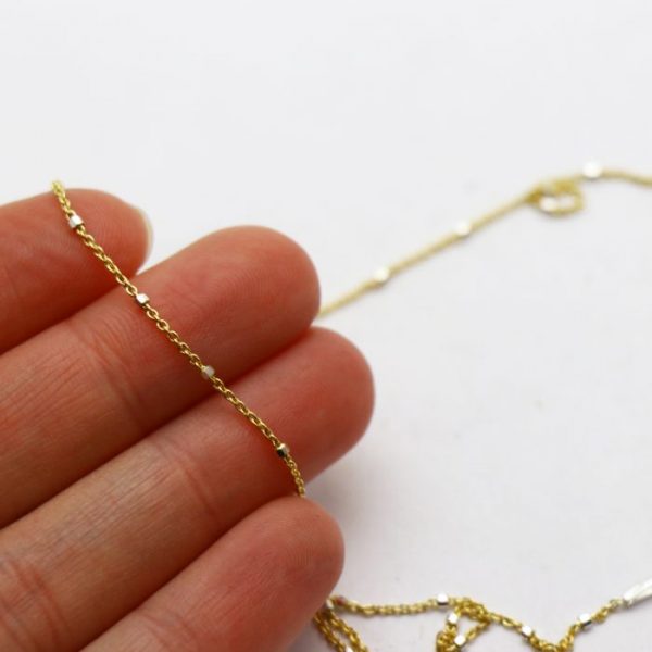 #17 Satellite oval chain Gold fill size view