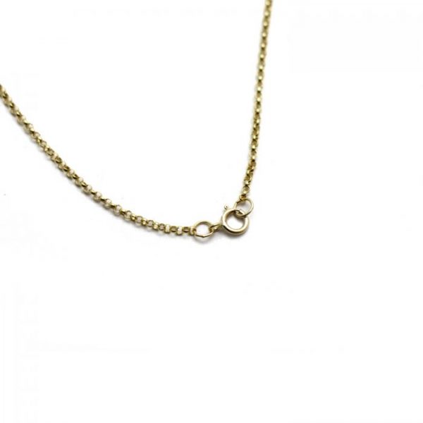 #20 Rolo chain 14k gold clasp view