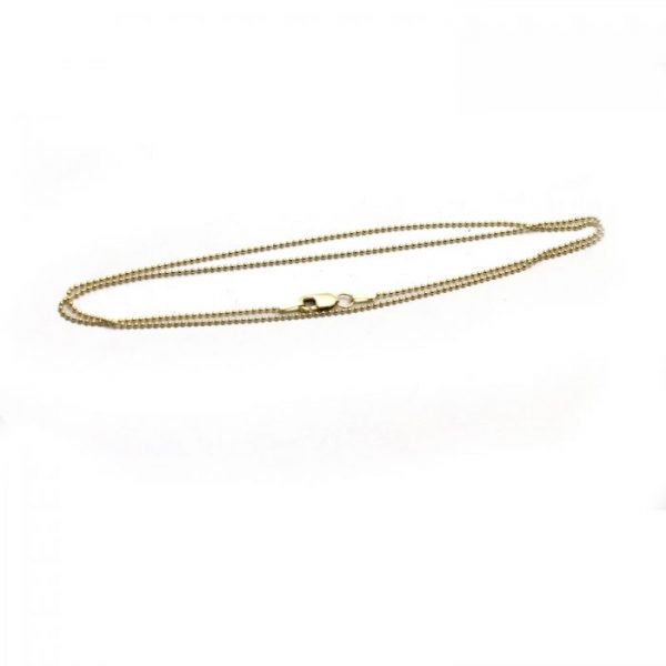 #3 ball chain 14k gold front view