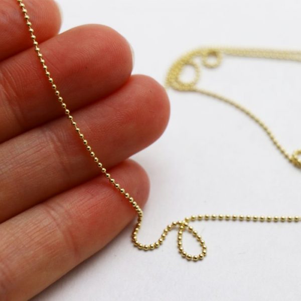 #3 ball chain 14k gold size view