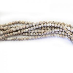 Agate raw matte round stone strands