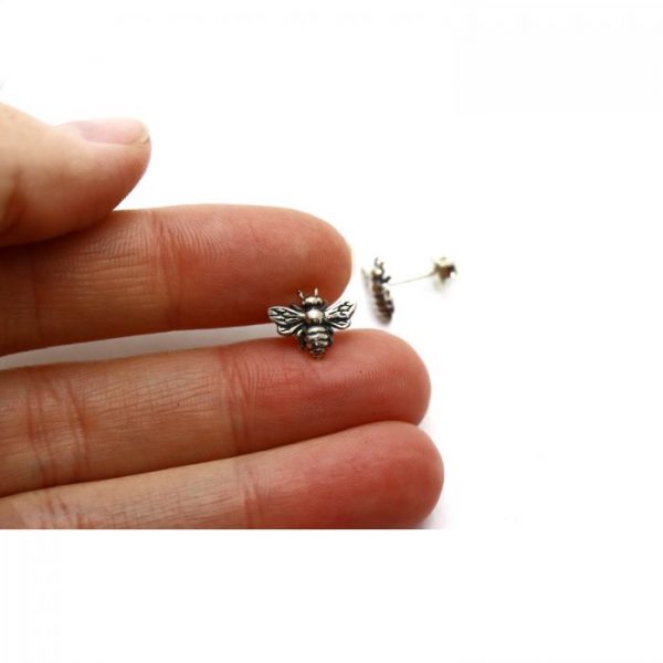 Earring studs - Bee - showing scale 11mm x 9mm