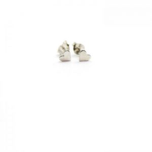 Sterling Silver Earring studs - Heart front view