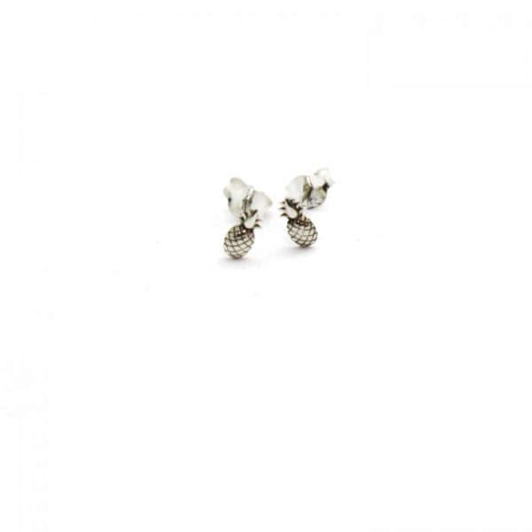 Sterling Silver Earring studs - Pineapple front view
