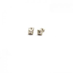 Pyramid sterling silver studs front view