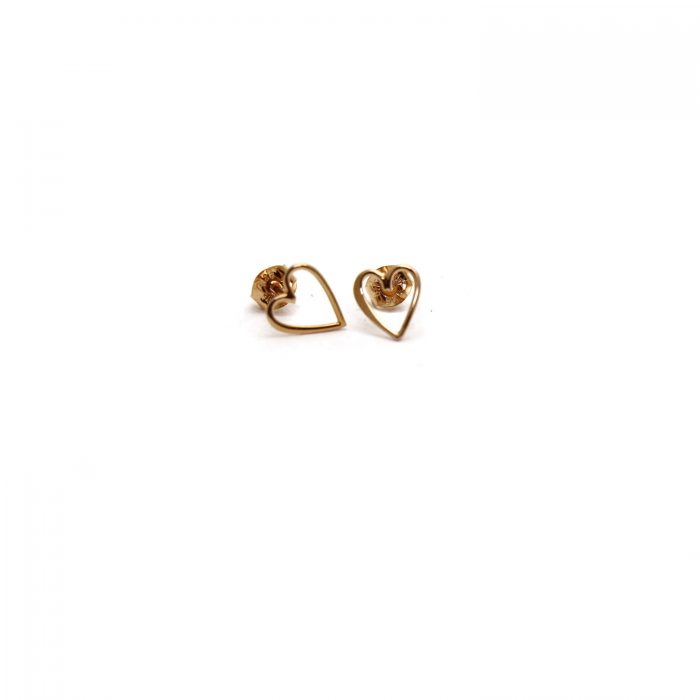 Rose Gold Vermeil Simple Heart Stud Earrings