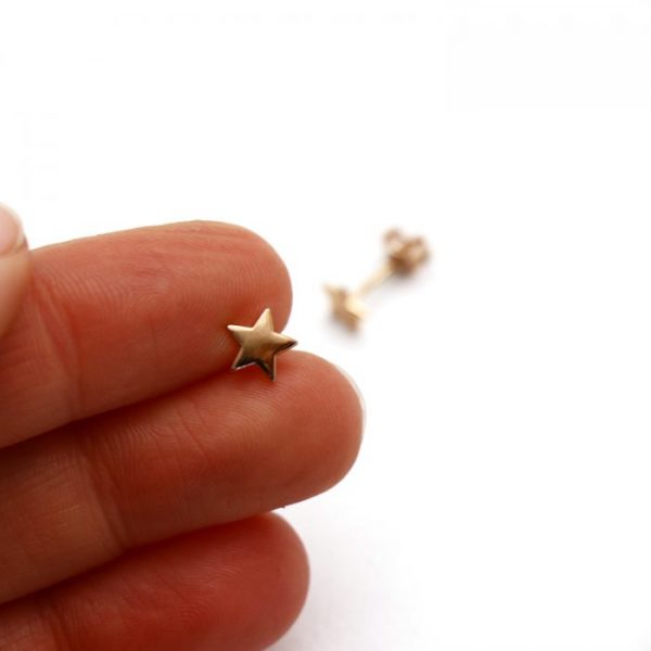 Rose gold vermeil star studs size view