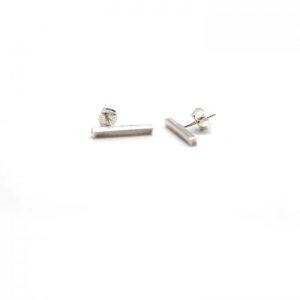 Sterling Silver bar rectangle stud earrings