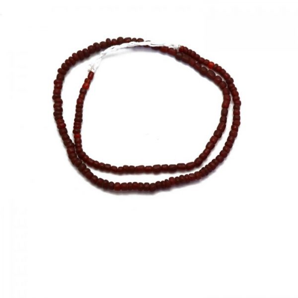 #16 Dark red Indonesian glass beads - top view