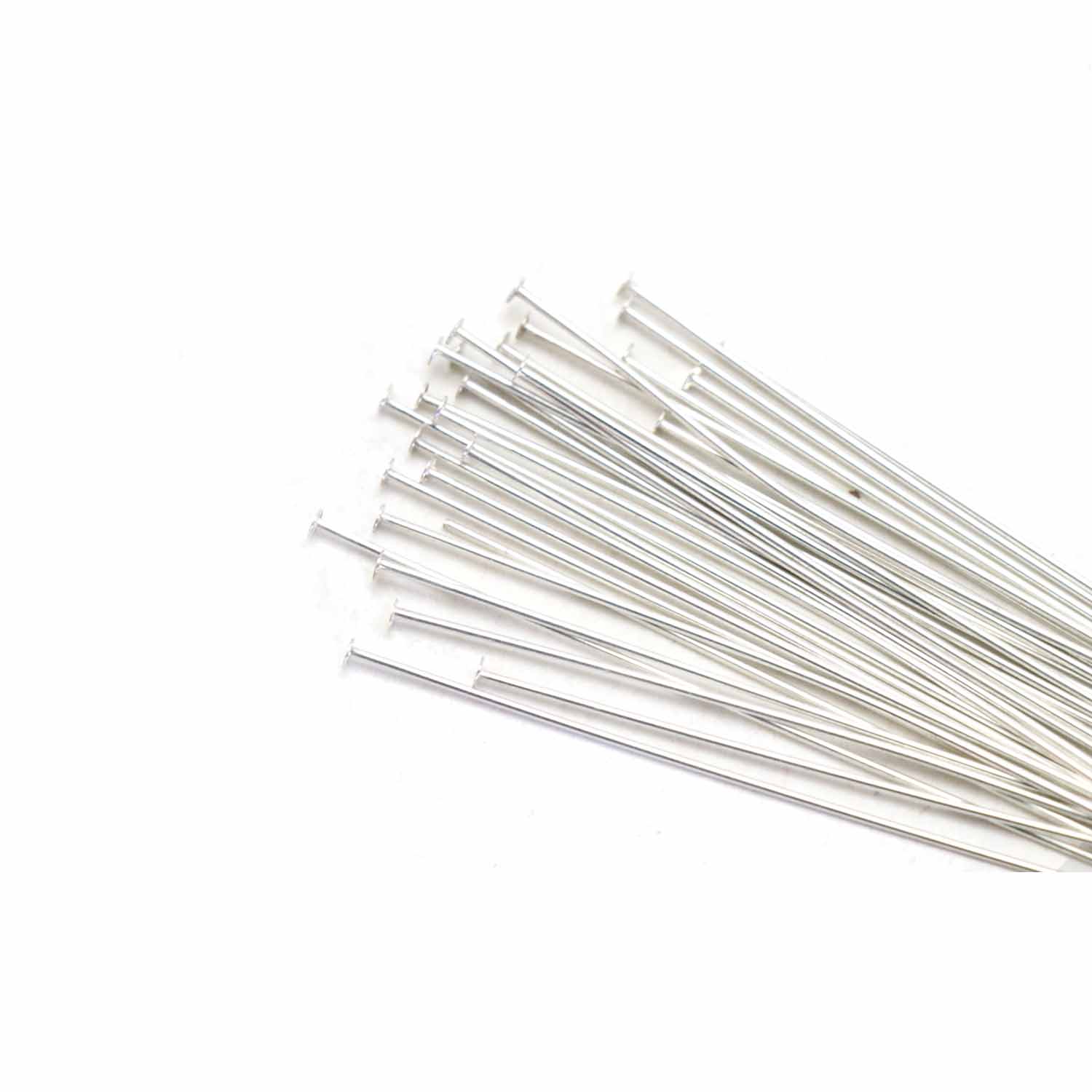 75 Head Pins Sterling Silver Jewelry Bead Part 1" 
