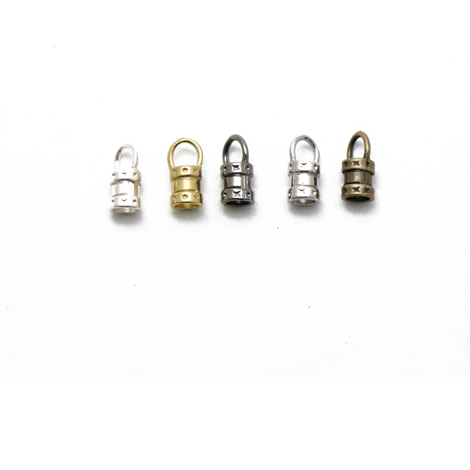 Metal cord ends, 4mm (pack of 6)