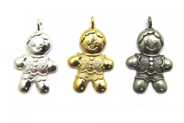 gingerbread man charms base metal