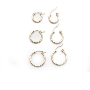 gold fill clip hoops 3 sizes