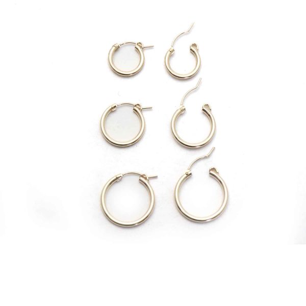 gold fill clip hoops 3 sizes