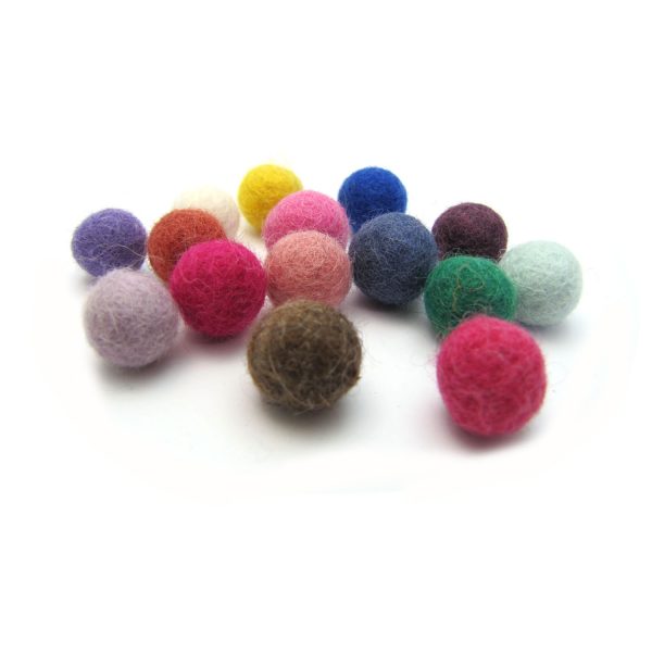 merino wool felt balls - medium