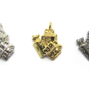 presents holiday charms - available in 3 finishes