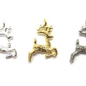 Wrapables Holiday Pendant Charms for Jewelry Making (Set of 10) White Reindeers