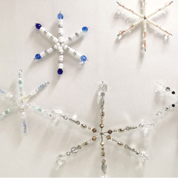 snowflake wire frame - examples of finished beaded snowflakes