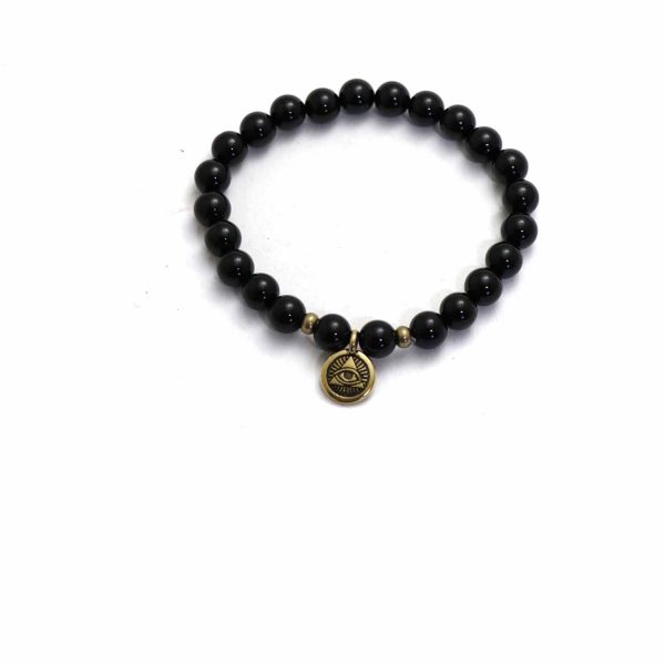 onyx stone stretch bracelet