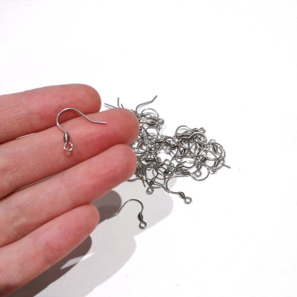 stainless steel ear hooks with coil showing scale