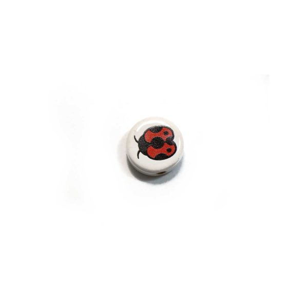 ceramic disc - ladybug bead