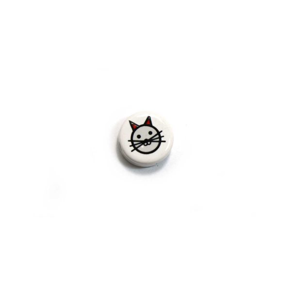 ceramic disc - cat bead