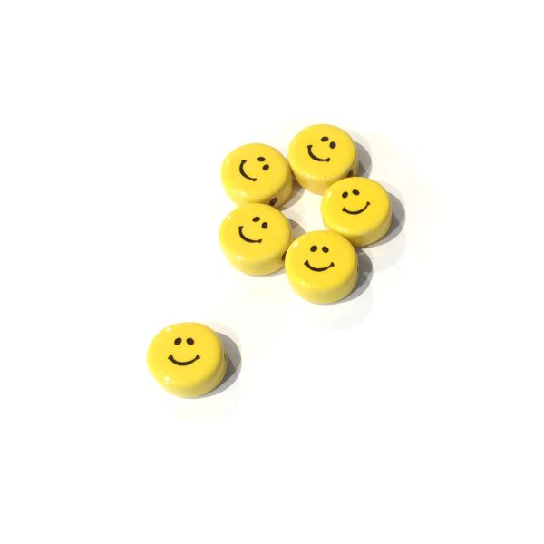 ceramic disc - yellow happy face