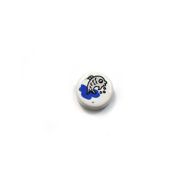 ceramic disc - fish bead