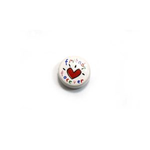 ceramic disc - friends forever bead