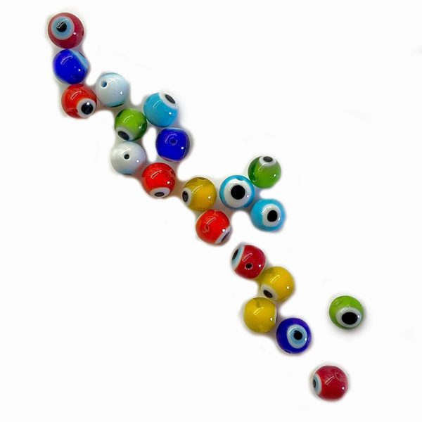 8mm colourful evil eye glass beads