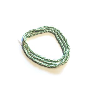 chevron trade beads - green and white