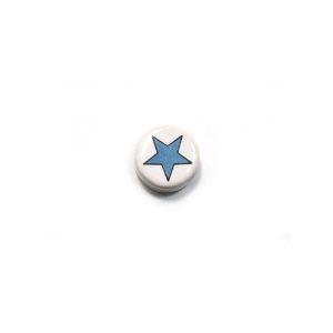 ceramic disc - blue star bead